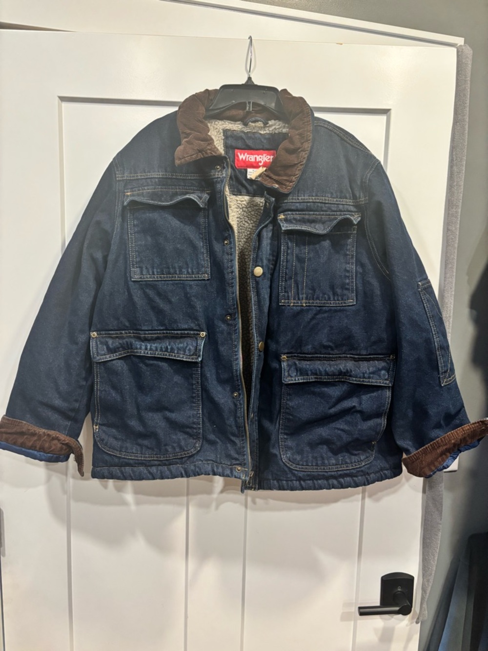 Wrangler Men's Denim Heavy Winter Jean Coat Jacket Sherpa Lined Sherpa Lined XL